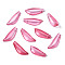 Transparent Spray Painted Glass Pendants, Leaf, Cerise, 21.5x8x5mm, Hole: 1.2mm