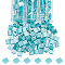 Nbeads 210~240Pcs Glass Seed Beads, 2-Hole, Rectangle, Medium Turquoise, 5x4.5~5.5x2~2.5mm, Hole: 0.5~0.8mm