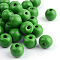 Natural Wood Beads, Dyed, Round, Green, 10x9mm, Hole: 2.5~3.5mm, about 3000pcs/1000g