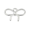 Rack Plating Alloy Pendants, Lead Free & Cadmium Free, Bowknot Charms, Silver, 10x15x2.5mm, Hole: 1.5mm