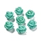 Synthetic Coral Carved Beads, Dyed, Flower, Turquoise, 11.5x11.5x8.5mm, Hole: 1.2mm