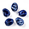 Handmade Porcelain Beads, Fancy Antique Glazed Porcelain, Nuggets, Dark Blue, 20~21x16~17x14~15mm, Hole: 2.5~3.5mm