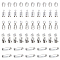 ARRICRAFT 50Pcs 5 Styles 304 Stainless Steel Column Cord Ends, Stainless Steel Color, 10pcs/style