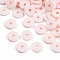 Handmade Polymer Clay Beads, Disc/Flat Round, Heishi Beads, Pink, 6x1mm, Hole: 2mm, about 23500pcs/1000g