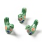 Handmade Printed Porcelain Beads, Pigeon, Medium Sea Green, 12.5~13x17~19x7~8.5mm, Hole: 1.5mm