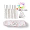 DIY Croche Tool Sets, Including Aluminum Crochet Hooks Needles, Plastic Locking Stitch Marker, Tape Measure, Needle, Storage Bag, White, Pin: 2.5~6mm