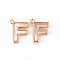 Brass Charms, with Shell, Real 18K Gold Plated, Nickel Free, Letter.G, 11x8x2mm, Hole: 0.9mm