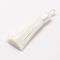 Polyester Tassel Big Pendant Decorations, Ice Silk Tassel, White, 60~67x8mm, Hole: 5x7mm