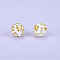 Printed Round with Leopard Print Pattern Silicone Focal Beads, Light Yellow, 15x15mm, Hole: 2mm