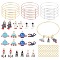 DIY Aviation Theme Bangle Making Kits, with Alloy Enamel Pendants and Adjustable Brass Expandable Bangle Makings, Mixed Color, 2-3/4 inch(70mm), 2mm, 12pcs/set