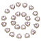 Gorgecraft 30Pcs Sew on Rhinestone, Multi-Strand Links, Glass Rhinestone, with Light Gold Alloy Findings, Garment Accessories, Heart, Light Rose, 13x12x5mm, Hole: 0.6mm