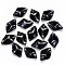 Acrylic Pendants, Imitation Gemstone Style, Leaf, Black, 29x18.5x4.5mm, Hole: 1.8mm, about 585pcs/500g