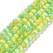 Natural Selenite Dyed Beads Strands, Imitation Cat Eye, Grade A, Round, Lime Green, 6mm, Hole: 0.8mm, about 62~66pcs/strand, 15.24~15.43''(38.7~39.2cm)