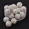 Polymer Clay Rhinestone Beads, Grade A, Round, PP15, Crystal AB, 10mm, Hole: 1.8~2mm, 6 Rows Rhinestone, PP15(2.1~2.2mm)