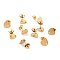 Ion Plating(IP) 304 Stainless Steel Stud Earring Findings, with Ear Nuts, Textured Heart, Real 18K Gold Plated, 8x9mm, Hole: 1.4mm, Pin: 0.7mm