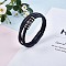 Word Love You Forever Leather Braided Triple Layer Multi-strand Bracelet, Inspirational Graduation Birthday Gifts for Son Grandson, Black, 8-7/8 inch(22.5cm)