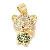 Rack Plating Brass Pave Cubic Zirconia Pendants KK-R144-16G-2