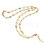 Unisex 304 Stainless Steel Rosary Bead Necklaces NJEW-L457-001A-G-3