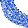 Transparent Electroplate Glass Beads Strands EGLA-A039-T4mm-L07-3