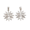 Brass Micro Pave Clear Cubic Zirconia Pendants KK-D223-03P-1