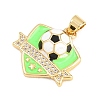 Football Brass Micro Pave Cubic Zirconia Pendants KK-A297-09F-G-2