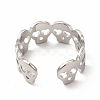 Non-Tarnish 304 Stainless Steel Skull Open Cuff Ring for Women RJEW-B027-31P-3