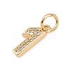 Brass Micro Pave Clear Cubic Zirconia Charms KK-G544-04G-01-2