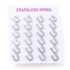 Tarnish Resistant 304 Stainless Steel Greek Alphabet Stud Earrings STAS-D007-07P-23-3