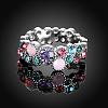 Graceful Brass Colorful Czech Rhinestone Finger Rings for Women RJEW-BB02271-6B-2