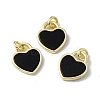 Natural Black Onyx(Dyed & Heated) Heart Charms G-G977-05G-03-1