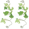1Pair Leaf Pvc with Iron wire Upper Arm Cuff Bangles for Women AJEW-GF0014-18B-7