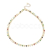 Brass Handmade Colorful Glass Beaded Necklaces NJEW-JN03134-1