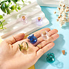 6Pcs 6 Colors Lucky Bag Shape Glass Cork Bottles Ornament AJEW-TA0001-73-6