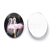 Flatback Glass Cabochons X-GGLA-S034-25x18-025-2