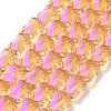 Faceted Electroplated Transparent Glass Beads Strands GLAA-G092-A01-2