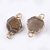 Electroplate Natural Agate Links connectors X-G-T112-05A-2