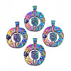 Rainbow Color Alloy Big Pendant Rhinestone Settings PALLOY-N156-197-1