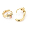 Star with Evil Eye Golden Brass Hoop Earrings EJEW-L269-084G-02-2