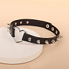 2Pcs Adjustable Gothic PU Leather Alloy Heart Spike Rivet Heart Choker Necklaces for Women NJEW-CL0001-17A-3
