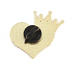 Birthday Queen with Crown & Heart Enamel Pins JEWB-B042-01A-2