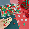 2 Bags 2-Hole Printed Wooden Buttons BUTT-SP0001-20-3