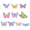 10Pcs 10 Styles Computerized Embroidery Cloth Self Adhesive Patches PATC-TA00001-04-1