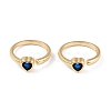 Brass Micro Pave Cubic Zirconia Cuff Rings RJEW-M138-13G-2