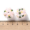 Luminous Polymer Clay Rhinestone Floral Ball Beads CLAY-U002-01E-5