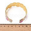304 Stainless Steel Enamel Flat Round Open Cuff Bangles for Women SA-CBA1A30-03A-G-5