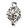 Brass Micro Pave Clear Cubic Zirconia Connector Charms KK-A230-06C-P-1