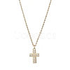 Brass Micro Pave Clear Cubic Zirconia Pendant Necklace NJEW-JN05390-03-2