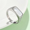 316L Stainless Steel Shell Finger Rings for Women RJEW-U054-01C-P-1