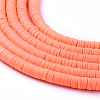 Flat Round Handmade Polymer Clay Beads CLAY-R067-6.0mm-19-3