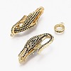 Brass Micro Pave Cubic Zirconia Lobster Claw Clasps ZIRC-L098-047G-2